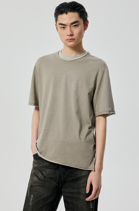 SIMPLE PROJECT PANELED COLLAR T-SHIRT