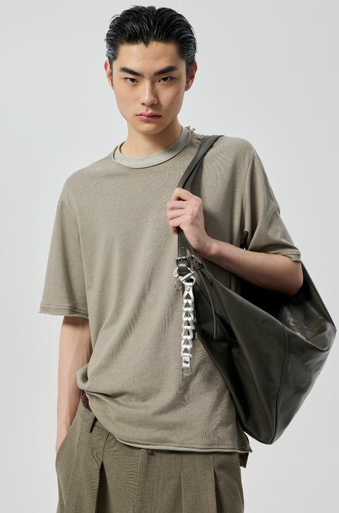 SIMPLE PROJECT PANELED COLLAR T-SHIRT