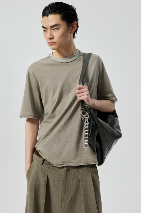 SIMPLE PROJECT PANELED COLLAR T-SHIRT