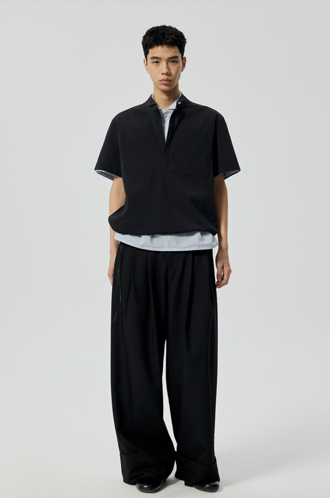 SIMPLE PROJECT HALF-PLACKET SHIRT