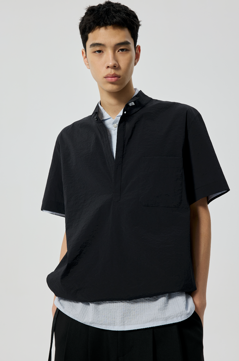 SIMPLE PROJECT HALF-PLACKET SHIRT