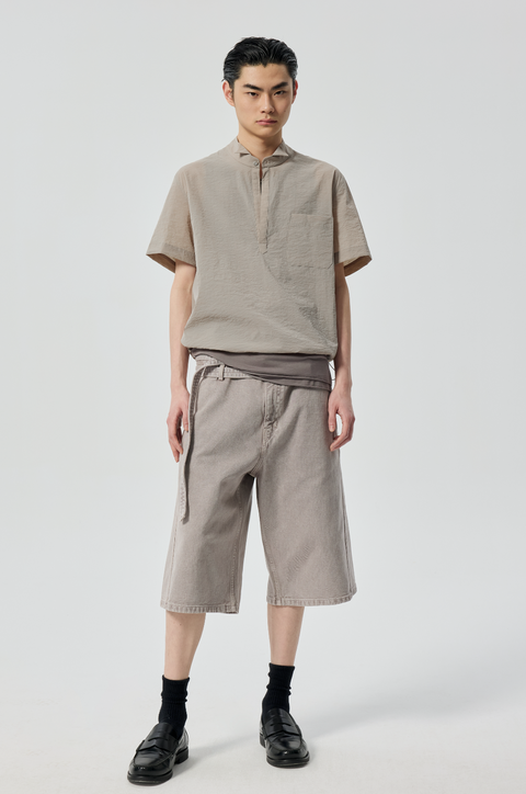 SIMPLE PROJECT HALF-PLACKET SHIRT