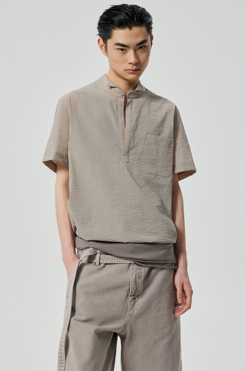 SIMPLE PROJECT HALF-PLACKET SHIRT