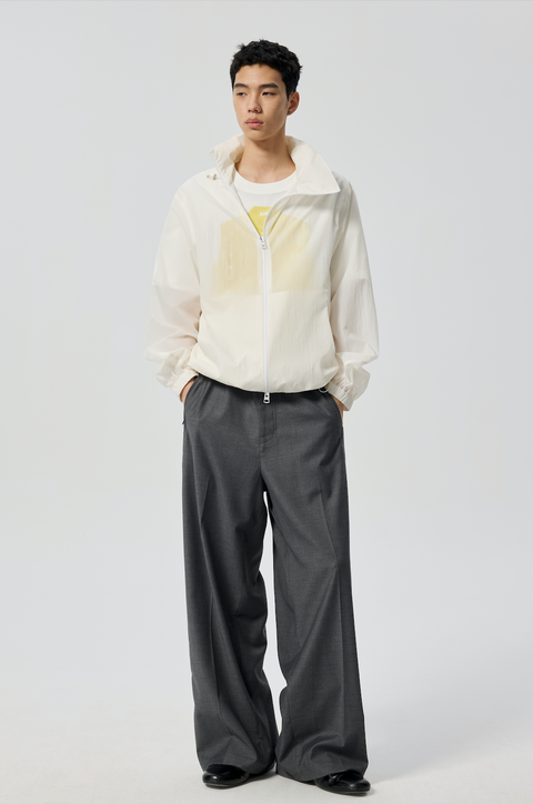 SIMPLE PROJECT OFFSET ZIP JACKET