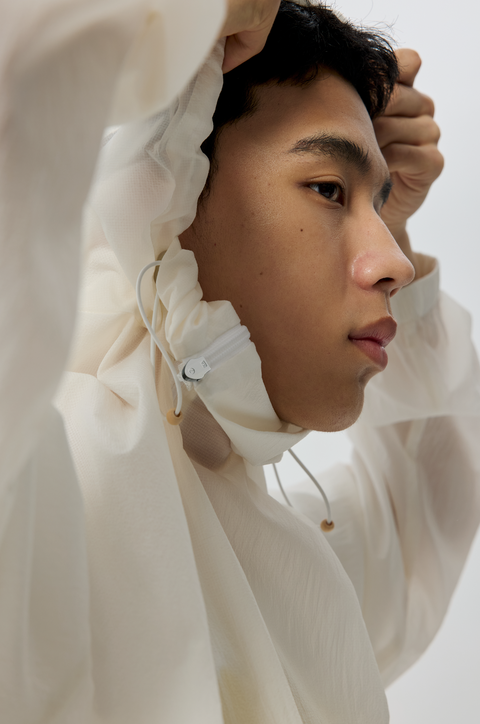 SIMPLE PROJECT OFFSET ZIP JACKET