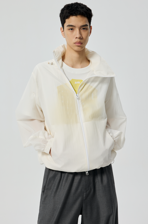 SIMPLE PROJECT OFFSET ZIP JACKET