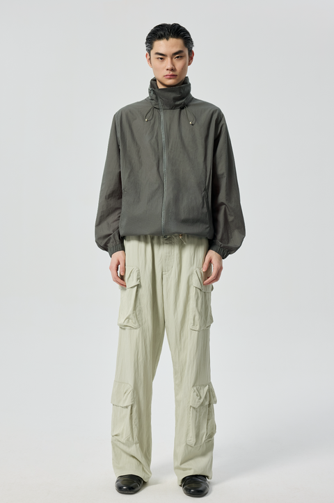 SIMPLE PROJECT OFFSET ZIP JACKET