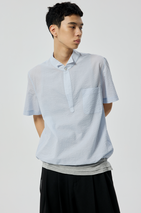SIMPLE PROJECT HALF-PLACKET SHIRT