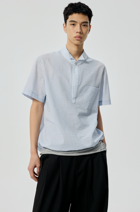 SIMPLE PROJECT HALF-PLACKET SHIRT