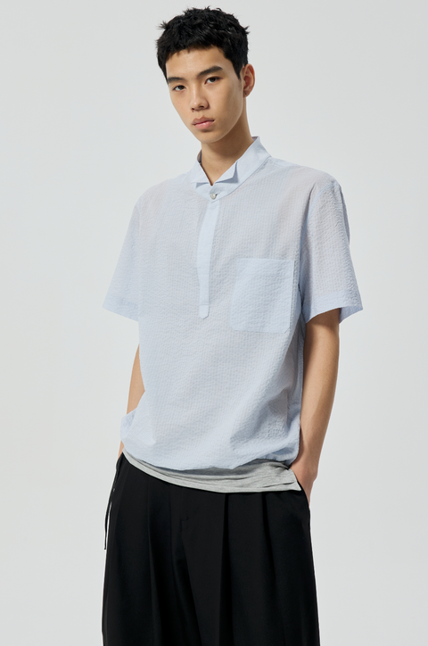 SIMPLE PROJECT HALF-PLACKET SHIRT