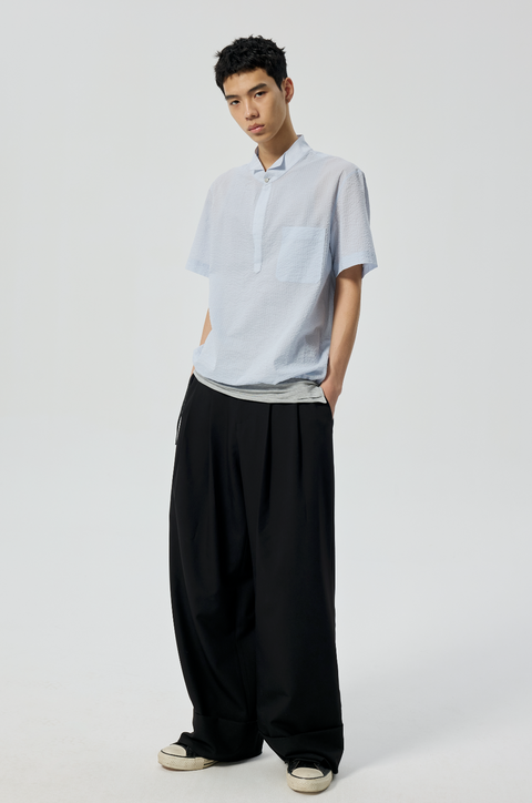 SIMPLE PROJECT HALF-PLACKET SHIRT