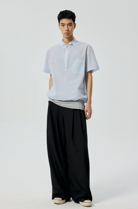 SIMPLE PROJECT HALF-PLACKET SHIRT