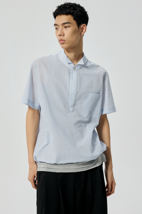 SIMPLE PROJECT HALF-PLACKET SHIRT
