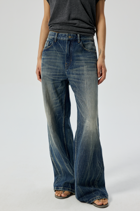SIMPLE PROJECT LIGHTNING WASH JEANS