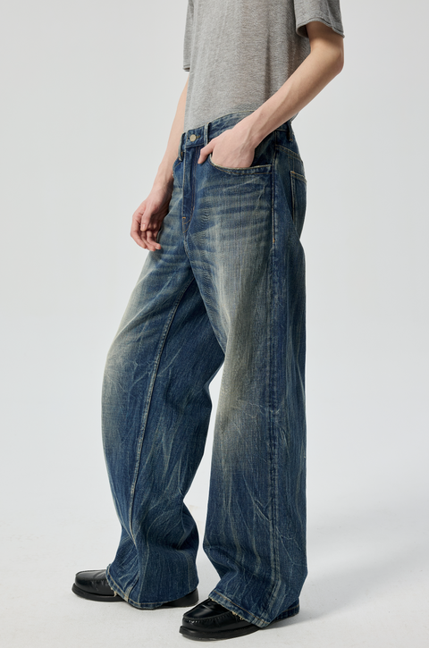 SIMPLE PROJECT LIGHTNING WASH JEANS