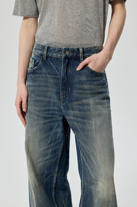 SIMPLE PROJECT LIGHTNING WASH JEANS