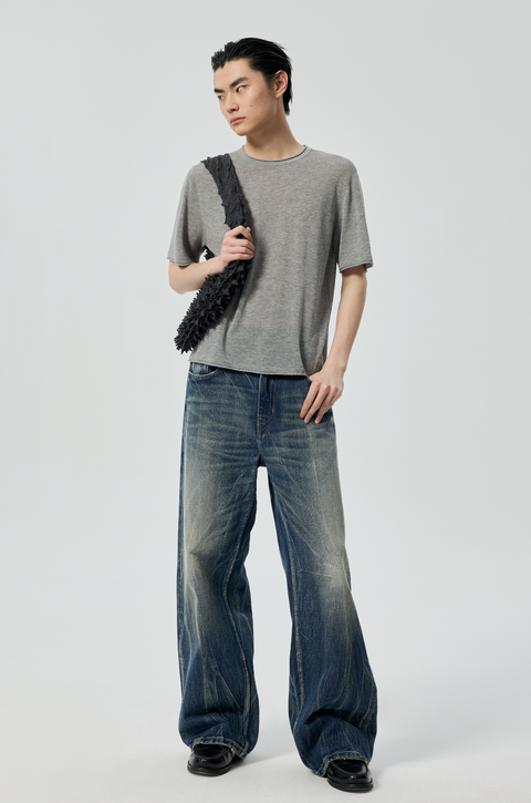 SIMPLE PROJECT LIGHTNING WASH JEANS