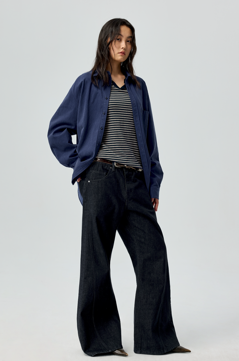 SIMPLE PROJECT RAW SELVEDGE BOOTCUT JEANS