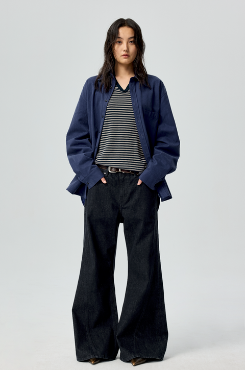 SIMPLE PROJECT RAW SELVEDGE BOOTCUT JEANS