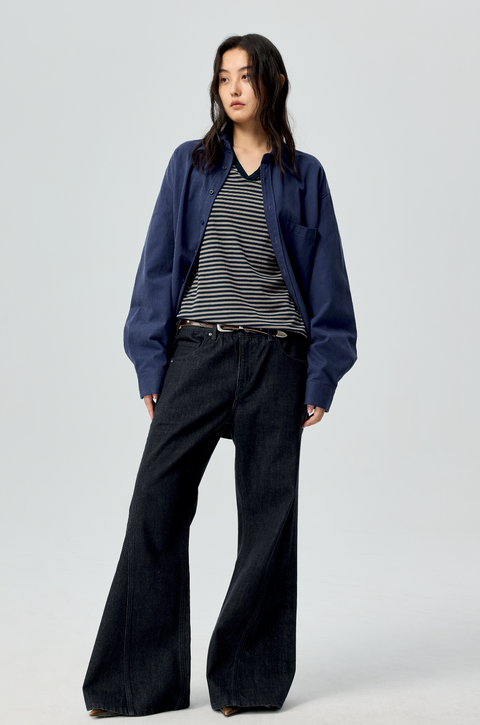 SIMPLE PROJECT RAW SELVEDGE BOOTCUT JEANS