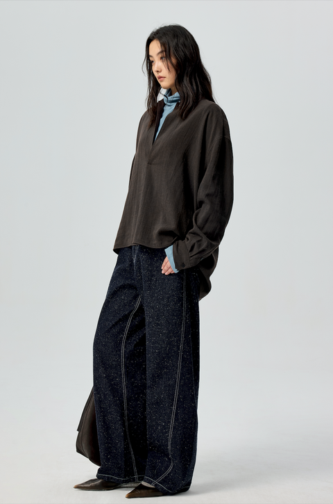 SIMPLE PROJECT RAMIE CHEVRON SHIRT