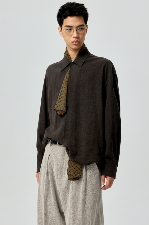 SIMPLE PROJECT RAMIE CHEVRON SHIRT