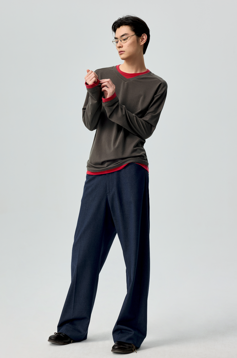 SIMPLE PROJECT PANELED CREW T-SHIRT