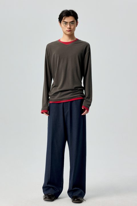 SIMPLE PROJECT PANELED CREW T-SHIRT