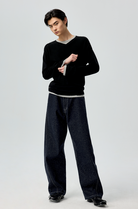 SIMPLE PROJECT PANELED CREW T-SHIRT