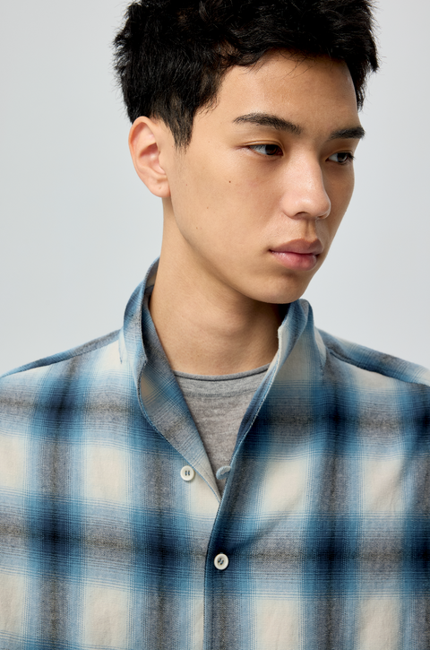 SIMPLE PROJECT OMBRÉ CHECK SHIRT