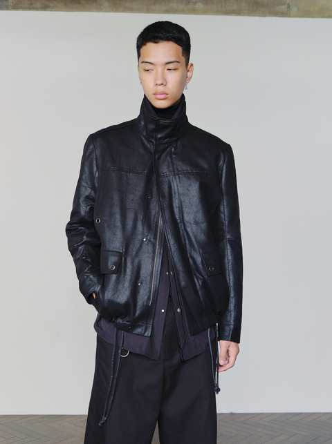 SAIRENSSEI DISTRESSED DRAWSTRING JACKET