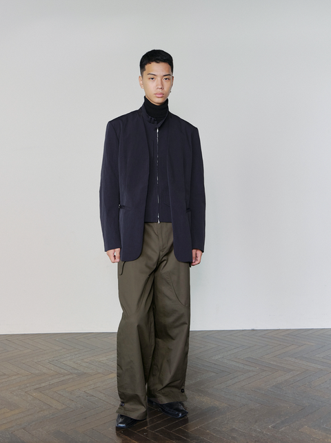 SAIRENSSEI SIDE-PLEATED UTILITY WORK PANTS