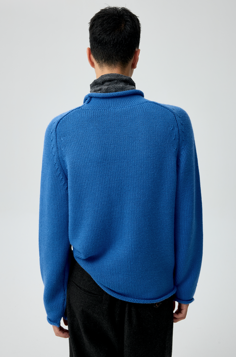SIMPLE PROJECT ROLLED-UP WOOL SWEATER