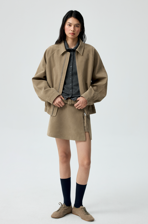 SIMPLE PROJECT SUEDE JACKET