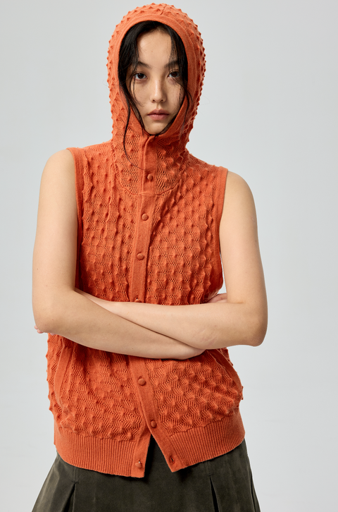 SIMPLE PROJECT "PINEAPPLE" HOODED VEST