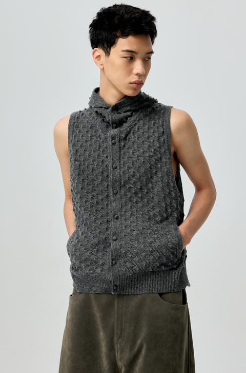 SIMPLE PROJECT "PINEAPPLE" HOODED VEST