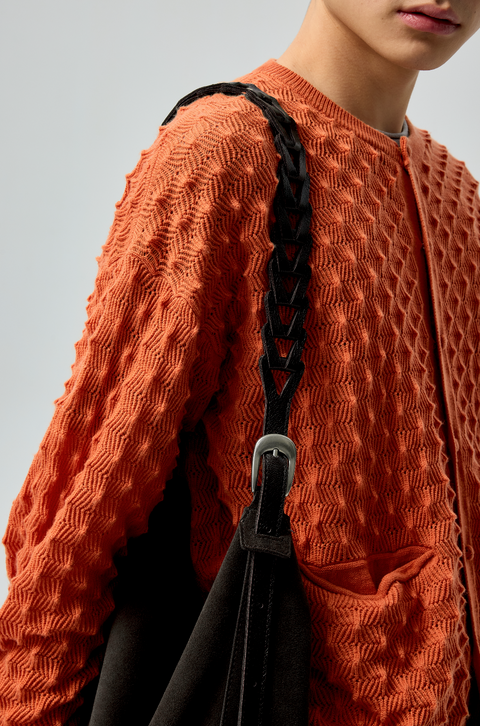 SIMPLE PROJECT BELTED SUEDE TOTE