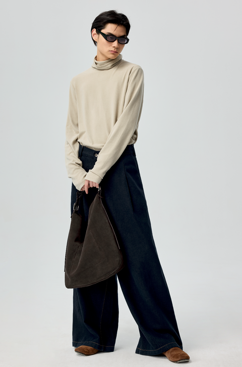 SIMPLE PROJECT BELTED SUEDE TOTE