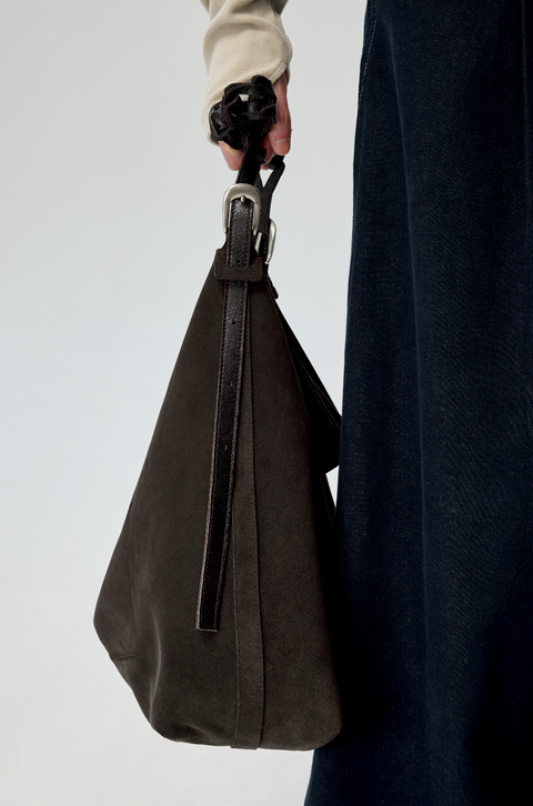 SIMPLE PROJECT BELTED SUEDE TOTE