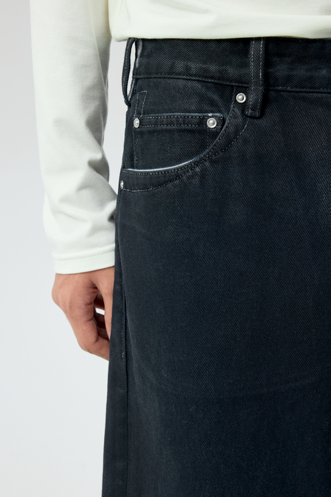 SIMPLE PROJECT PU-COATED JEANS