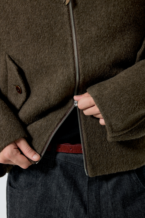 SIMPLE PROJECT WOOL HARRINGTON JACKET