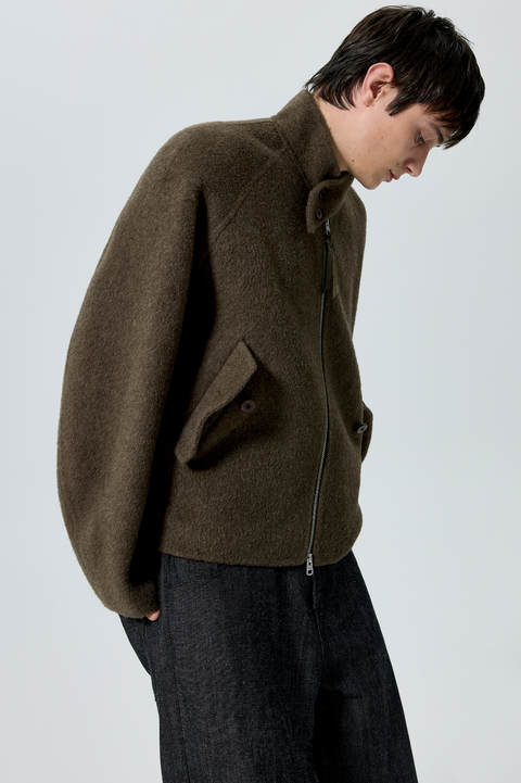 SIMPLE PROJECT WOOL HARRINGTON JACKET