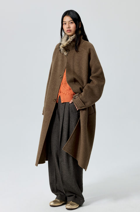 SIMPLE PROJECT STRIPED WOOL TAPERED TROUSERS