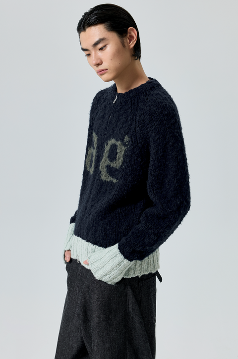 SIMPLE PROJECT COLOR-BLOCK CARDIGAN