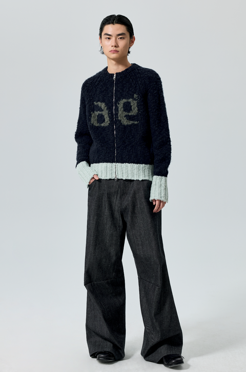 SIMPLE PROJECT COLOR-BLOCK CARDIGAN