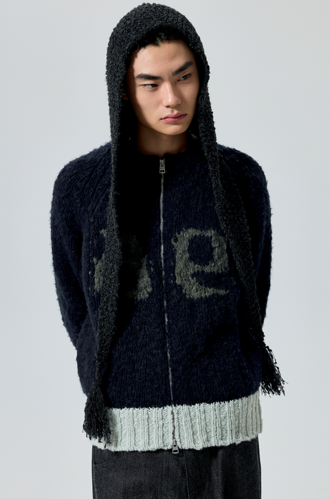 SIMPLE PROJECT COLOR-BLOCK CARDIGAN