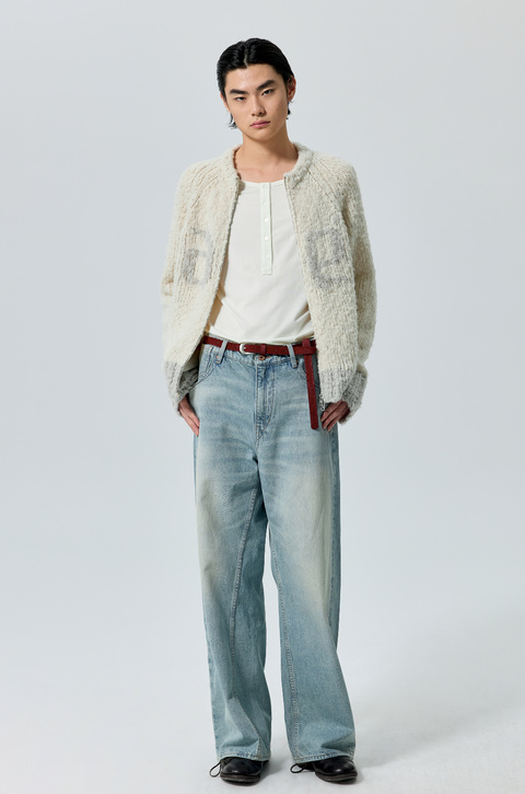 SIMPLE PROJECT COLOR-BLOCK CARDIGAN