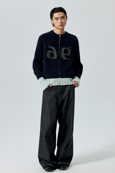 SIMPLE PROJECT COLOR-BLOCK CARDIGAN