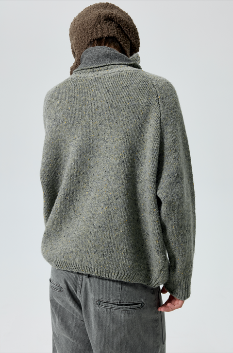 SIMPLE PROJECT KNOTTED NECK SWEATER