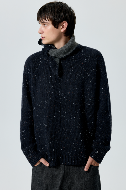 SIMPLE PROJECT KNOTTED NECK SWEATER